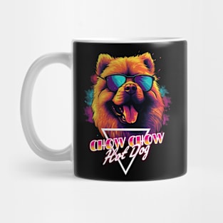 Retro Wave Chow Chow Hot Dog Shirt Mug